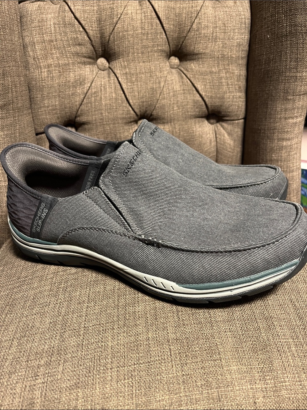 Skechers Slip-ins RF: Expected - Cayson grey canvas men's 11 extra wide fit